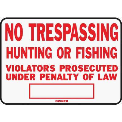 10x14 No Trespassing Sign