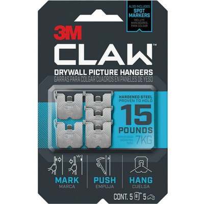 3m Claw 15lb Picture Hanger 5/ct