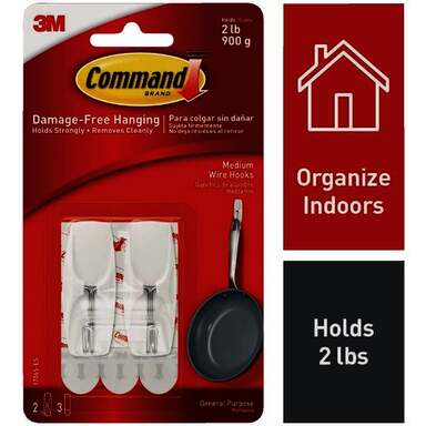 Cmd Wht Med Wire Hook