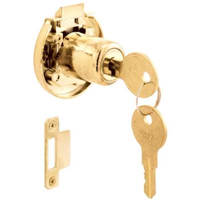 Self-Locking Cabinet Lock, Brass
