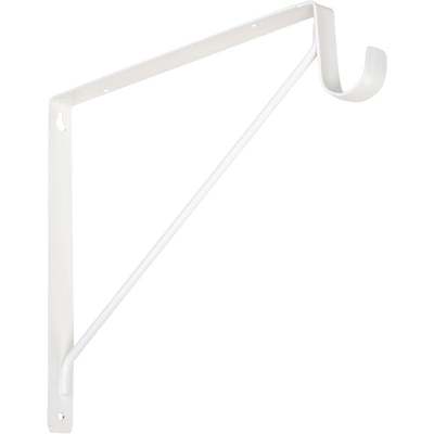 Knape & Vogt 10 In. H. x 11 In. D. Fixed Shelf & Rod Bracket, White