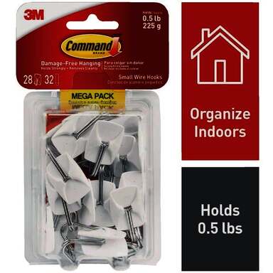 MEGA PK SM WIRE HOOK WHT