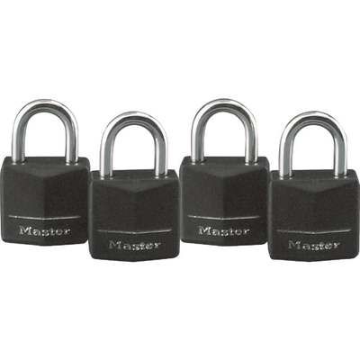 4PK 3/4" CVR ALU PADLOCK