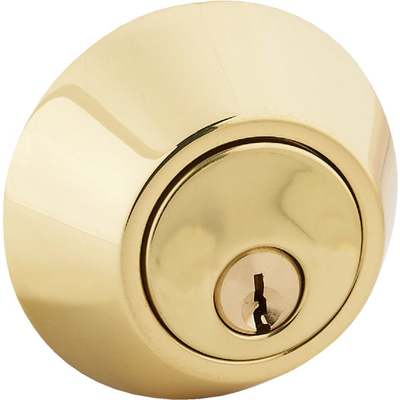 LOCK DEADBOLT DBL CYL P/BRASS