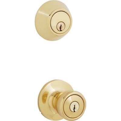 LOCK COMBO SGL POLISH BRASS