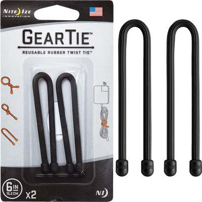 BLK 6" 2PK TWIST TIE