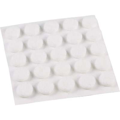 3/8" WHT RND FELT PADS