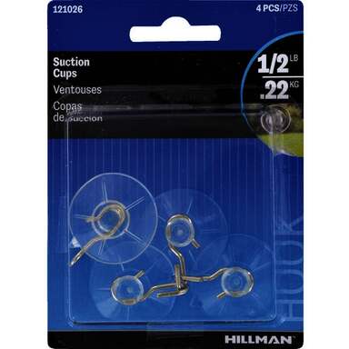 4PK SUCTION CUP HOOK