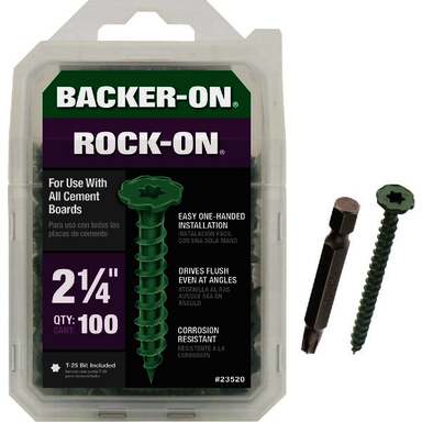 100ct 9x2-1/4 Cement Board Screw
