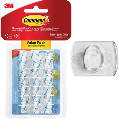 Command Clear Decorating Clips Value Pack, 40 Clips, 48 Strips