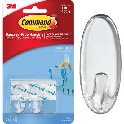 HOOKS CLEAR SMALL 2PK