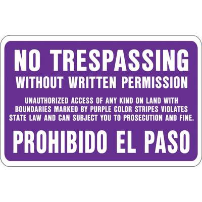 10x14 No Trespassing Sign