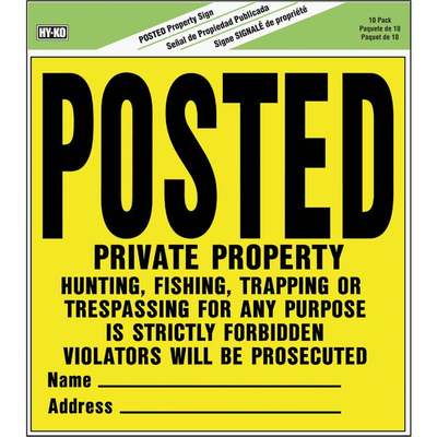 11X11 10PC POSTED SIGNS