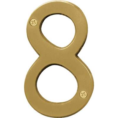 4" BRSH BRASS NUMBER 8