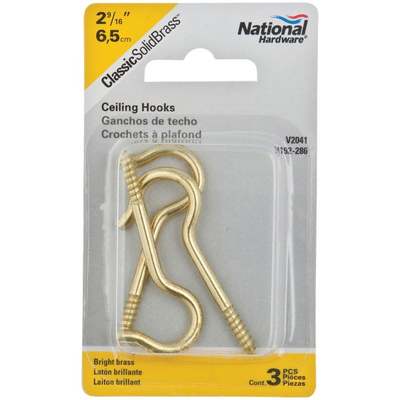 2-1/2" #8 CEILING HOOK BRASS