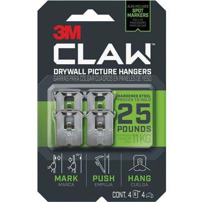 3m Claw 25lb Picture Hanger 4/ct