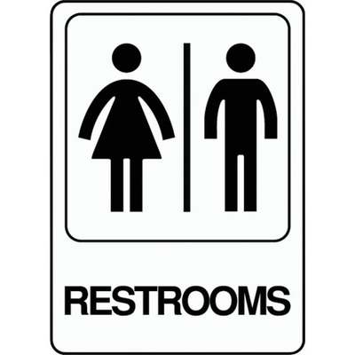 5X7 RESTROOMS SIGN