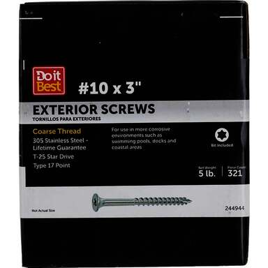 3" SS STAR DECK SCREW