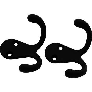 2PK BLK DBL CLTH HOOK BG