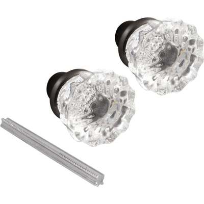 BRNZ GLASS DOOR KNOB SET