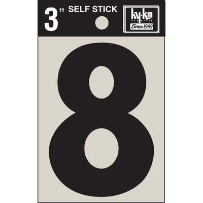 8  3" BLK VINYL NUMBER