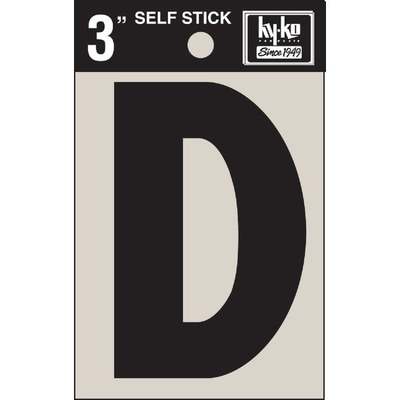 D  3" BLK VINYL LETTER