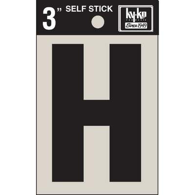 H  3" BLK VINYL LETTER