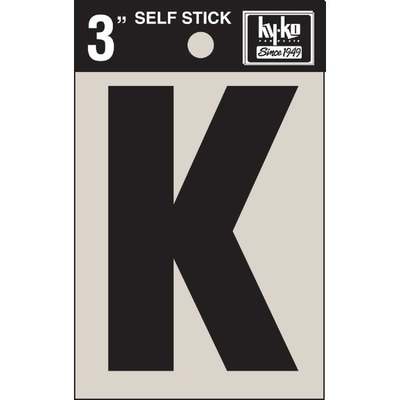 K  3" BLK VINYL LETTER