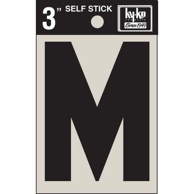 M  3" BLK VINYL LETTER