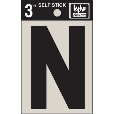 N  3" BLK VINYL LETTER