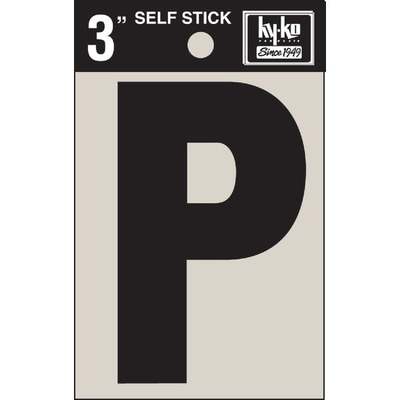 P  3" BLK VINYL LETTER