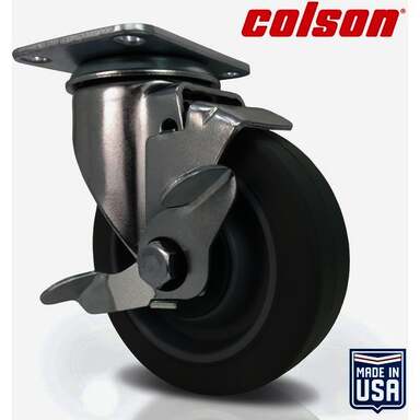 4" Gray TPR Caster w/Brake