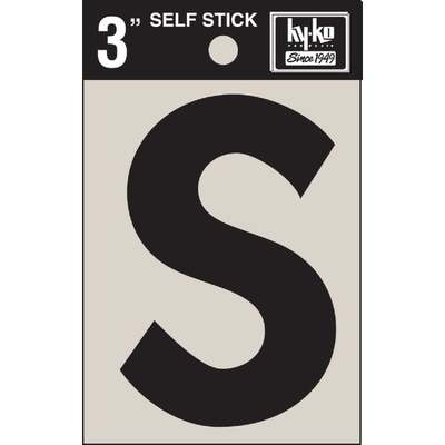 S  3" BLK VINYL LETTER