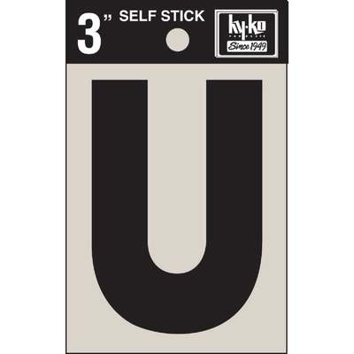 U  3" BLK VINYL LETTER