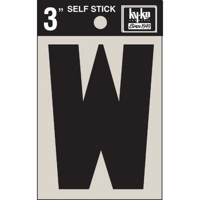 W  3" BLK VINYL LETTER