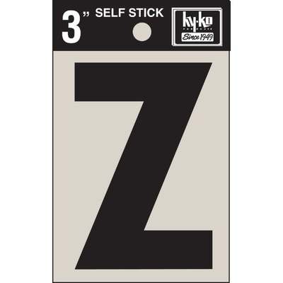 3" BLK VINYL LETTER Z