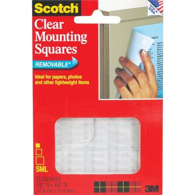 Scotch 0.68 In. x 0.68 In. 1 Lb. Capacity Removable Mounting Squares