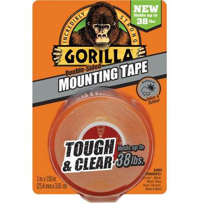 Gorilla 1 In. x 150 In. Tough & Clear Double-Sided Mounting Tape (38 Lb.
