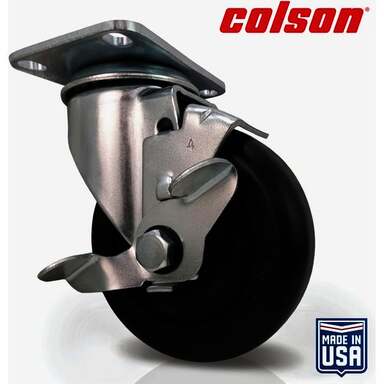 4" Poly Swivel Caster w/ Brake