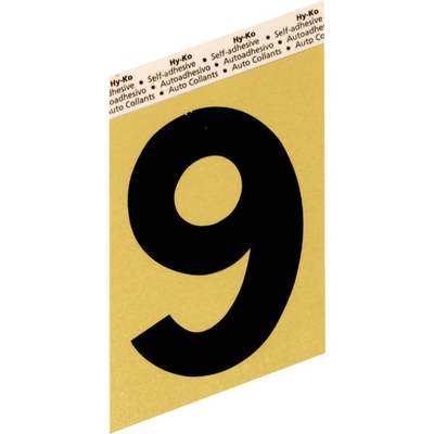 3-1/2" Gold Aluminum Number 9