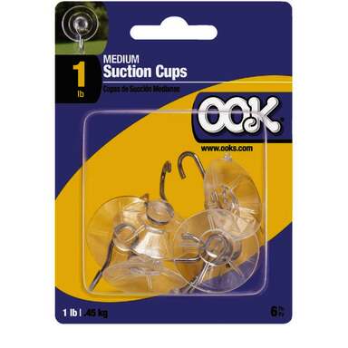 6PK MED SUCTION CUP HOOK