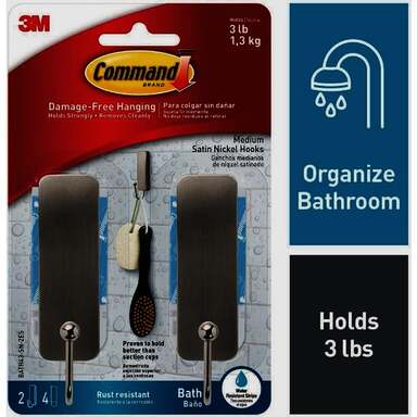 2ct Med Bath Hook St Nkl