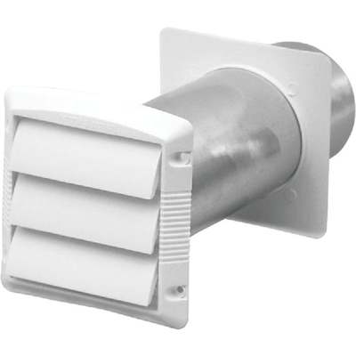 4" WHITE LOUVERED DRYER VENT