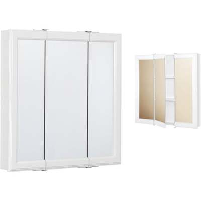 24" WHT TRI-VIEW MED CAB