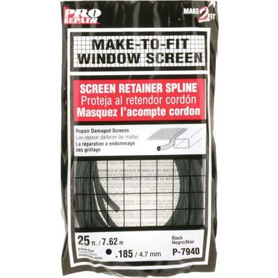 25' .185-3/16 Black Spline