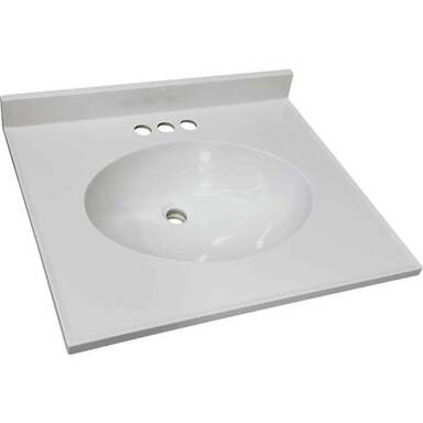 19"X17"WHT RND VNTY TOP