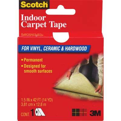 Scotch Indoor 1.5 In. x 42 Ft. (38.1 mm x 12.8 m) Carpet Tape