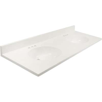 61X22 DBLWHOV VANITY TOP