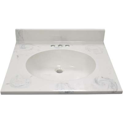 25X22 GRAYOVL VANITY TOP