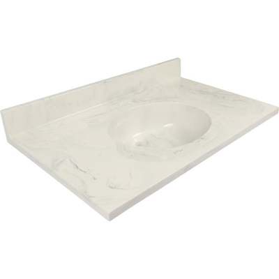 37X22 GRAYOVL VANITY TOP